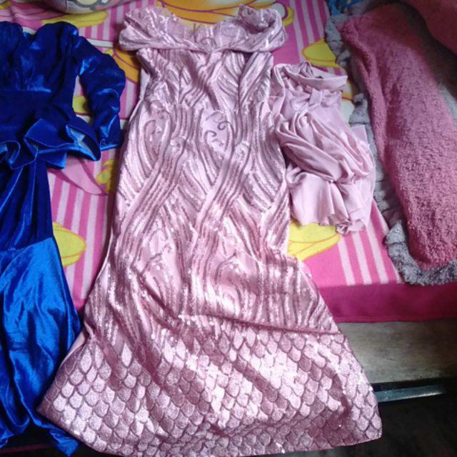 Dress Pesta/magical 7010338 + Selendang + Ekor Dress 7010388 Berhijab Gaun Panjang Baju Pesta