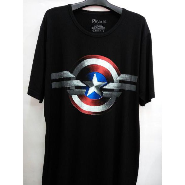 Kaos Baju Captain America Logo New Tshirt Big Size Jumbo XL-XXXL Rhymes