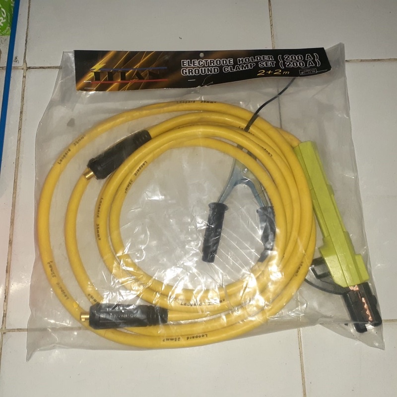 KABEL LAS SET 200A TANG AMPERE + TANG MASA SET