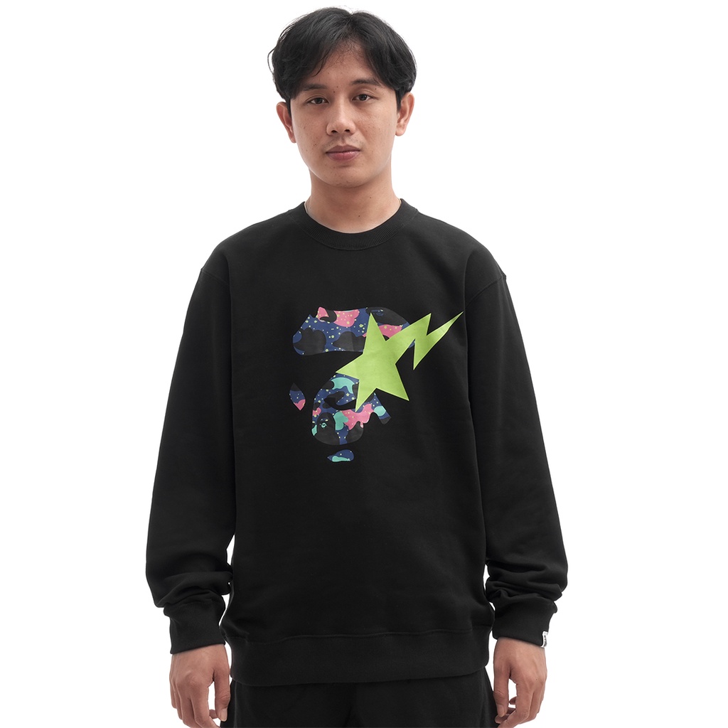 A Bathing Ape X Kid Cudi Crewneck Sweatshirt Black