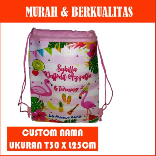 

Tas ultah back pak plamingo/goodie bag ultah plamingo
