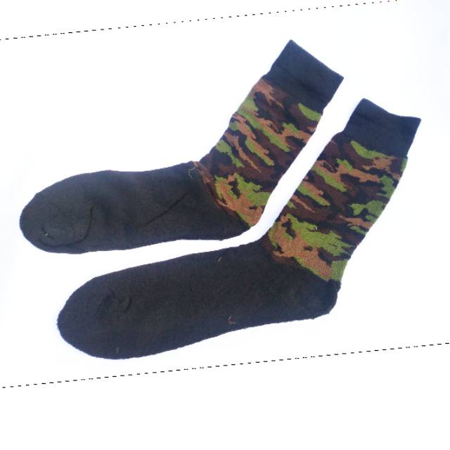 Kaos Kaki ARMY Loreng Tebal Tapak Hitam
