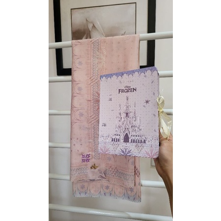 Puru kambera scarf Let it go disney pastel tan rose preloved