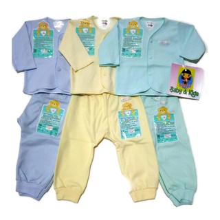 3 setel baju  panjang bayi  Libby  polos warna Shopee Indonesia