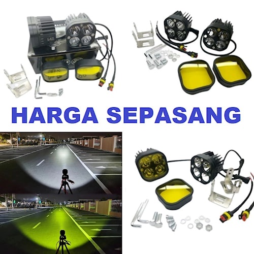 Lampu Tembak Motor Mobil Sorot LED Cree 4 Titik Mata L4Z 60 Watt 60W 60 W Sp