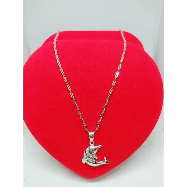 KALUNG PERAK ASLI 925 LAPIS EMAS/KALUNG MODEL CAMPUR + LIONTIN KOALA DAN MATA PUTIH COR/ASLI SILVER/PERHIASAN FASHION