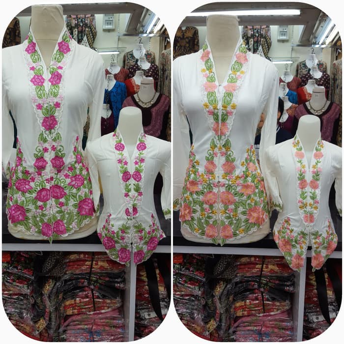 [TERGREGET] Kebaya encim pasangan ibu dan anak - Putih- S ORI