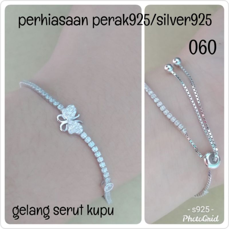 GELANG TANGAN SERUT PUTIH 060 PERAK 925 #fea
