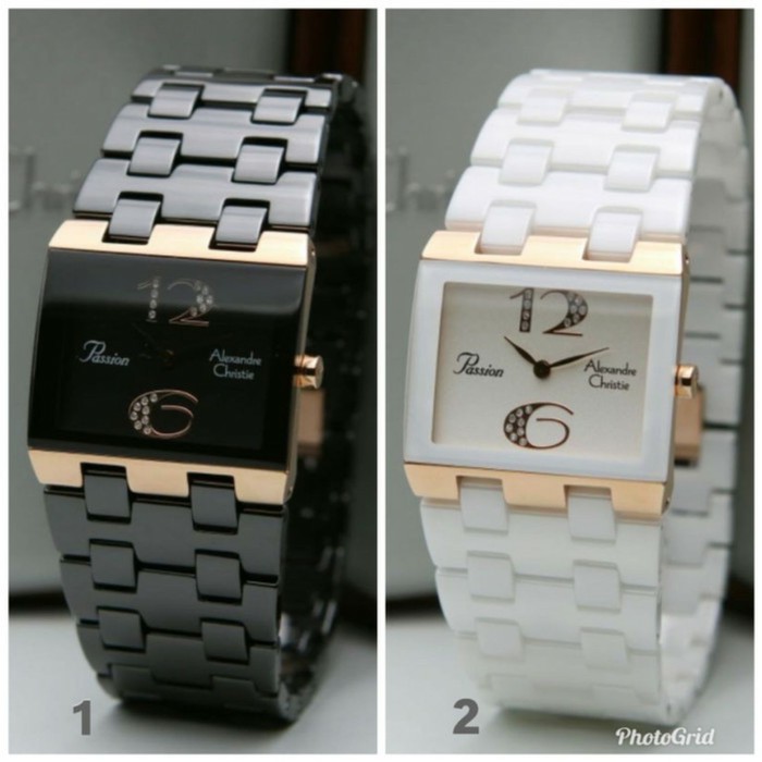 Jam Tangan Wanita Alexandre Christie 2562/2881 AC 2562/ AC2881 /2562 Keramik Putih Rosegold Original