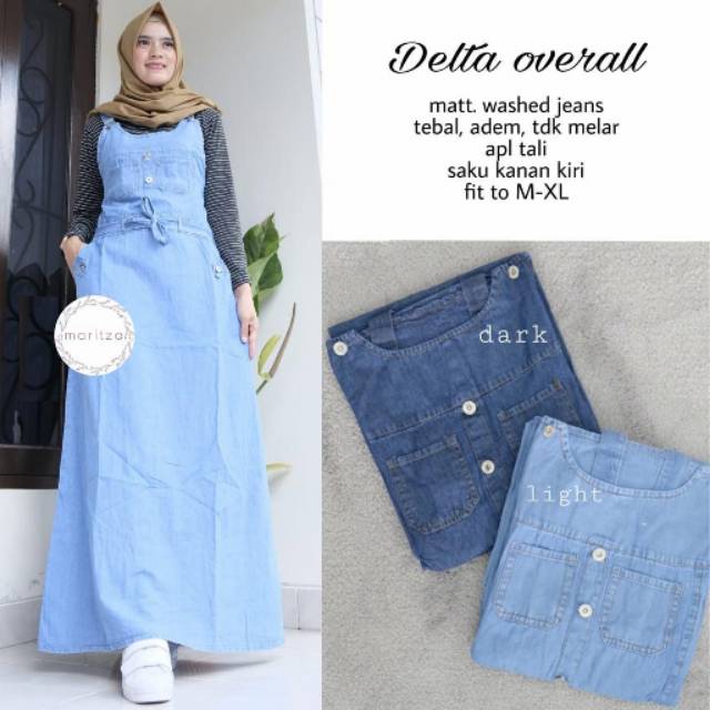 DELTA OVERAL BAJU JEANS KEKINIAN REMAJA BAJU LEBARAN