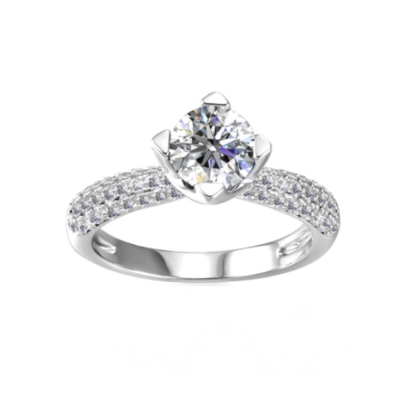 [GRA DIAMOND SERTIFIKAT] Thea Ring - Cincin berlian Moissanite 1 carat by Her Jewellery