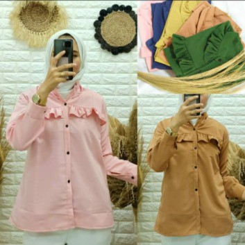 Riana ruffle blouse/blus rempel/atasan wanita korean style