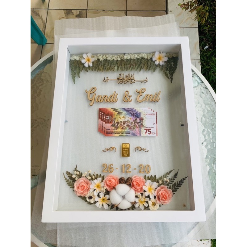 Pigura Mahar Rustic / Pigura Transparant / Pigura Double Glass / Pigura Mahar Uang / Mahar Ringgit