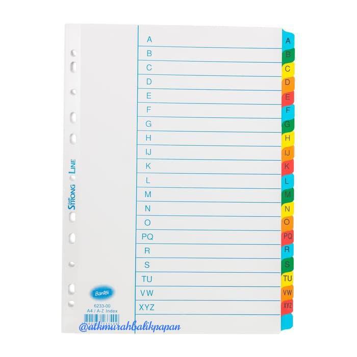

Index (Divider) Bantex 6233 A4 Size (26 Pages) (A-Z) Index
