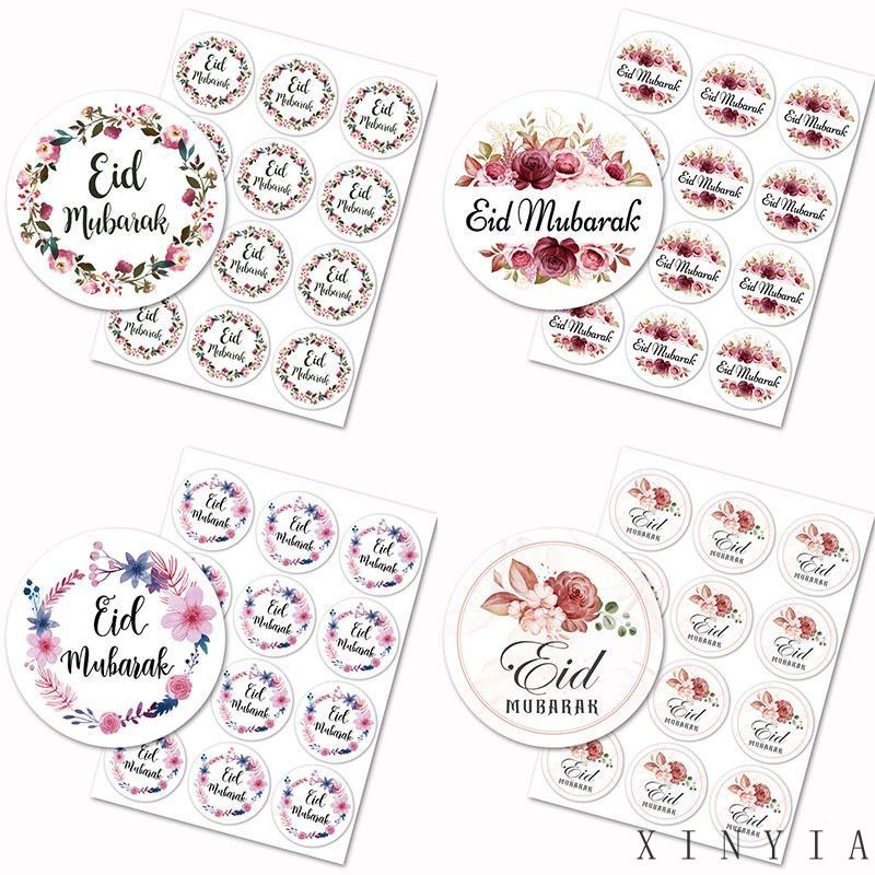 Xia.id Stiker Label Segel Motif Bunga Eid Al Fitr Untuk Dekorasi Hadiah