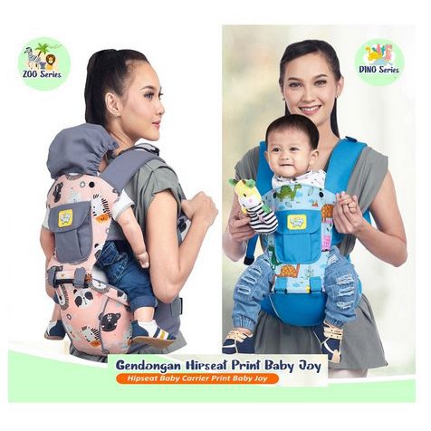 Baby Joy Gendongan Bayi Depan Print Zoo Dino Series | Baby Joy Gendongan Hipseat Print Zoo Dino Seri