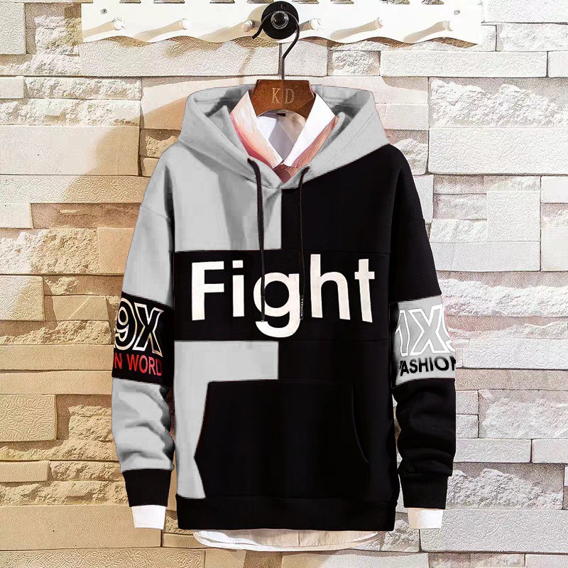 BISA COD / SWEATER HODDIE FIGHT / BAJU LEBARAN  / TREND TERBARU / -ASGARD777