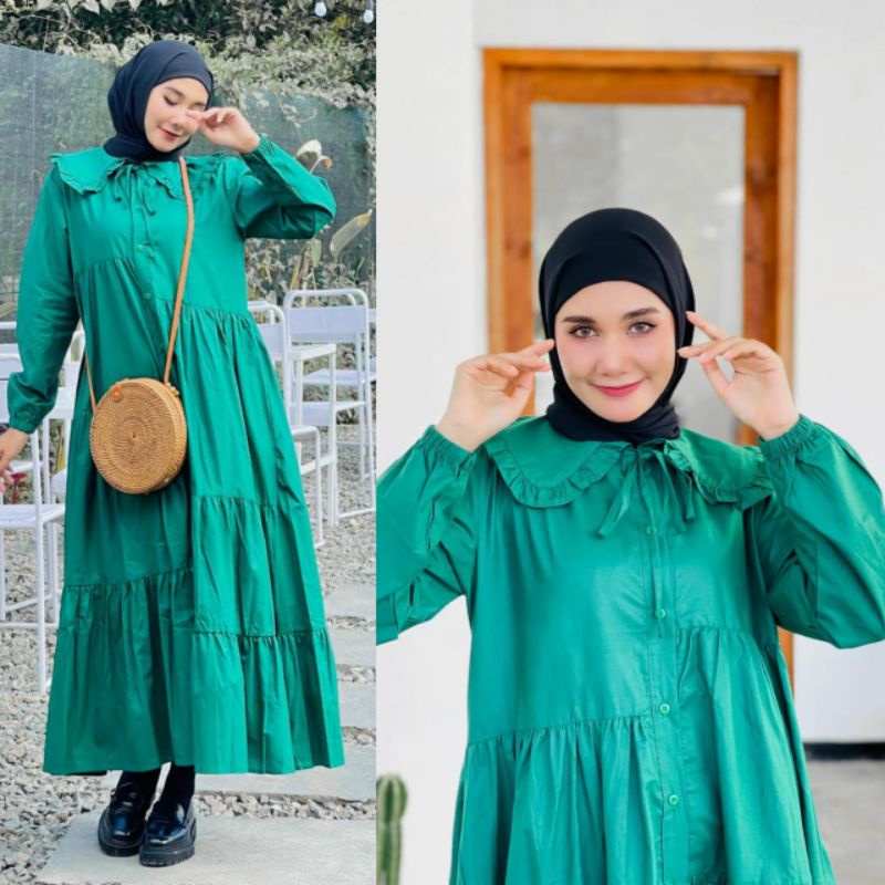 Yossi tunik Dress import/ long tunik zara zig-zag/ Dress Muslim Terbaru 2022 / Long Tunik Kekinian /