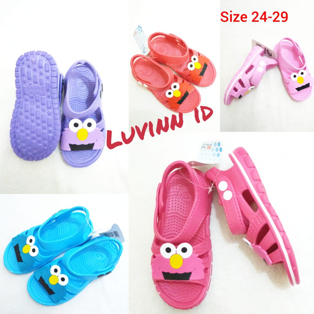  Sepatu  Sandal anak  Perempuan Dulux Elmo  size 24 29 