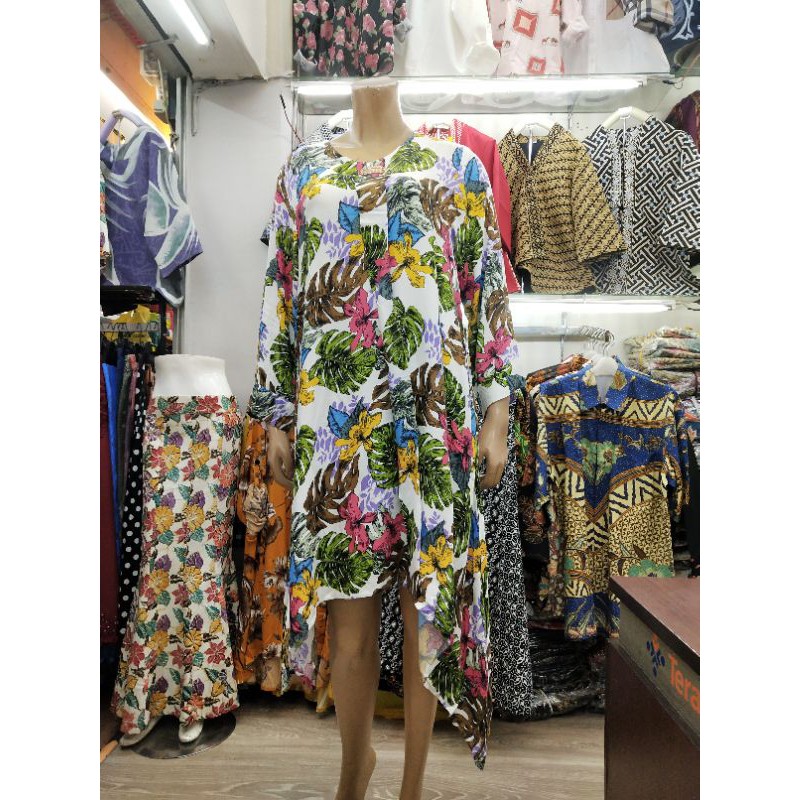 Tunik MWU Katun Motif Daun Janda Bolong