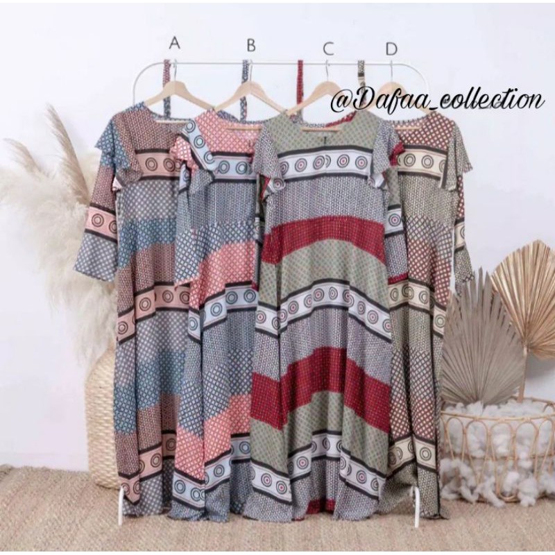 Dafa Maxi Dress Gamis Katun Rayon Busui Friendly By Dafa Collection