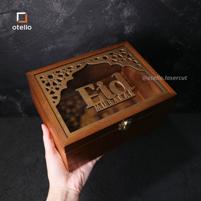 Woodlic Wooden Box Kayu Akrilik Kotak Idul Fitri Hampers Lebaran Eid Packaging Bingkisan Parcel Eid