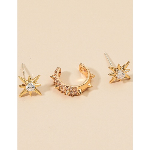 LRC Anting Set Fashion Stars Leaves Flowers Sun Flower Earrings Set V42756