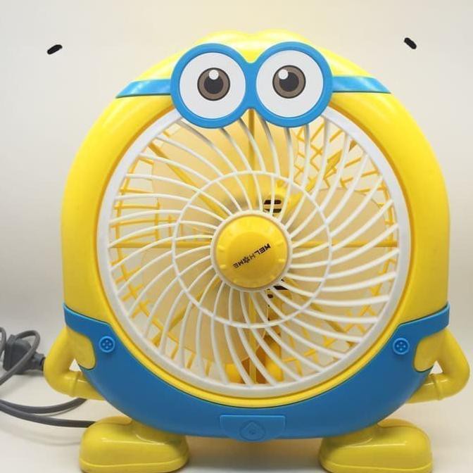 kipas angin box fan welhome wh 180m karakter minion - Kuning