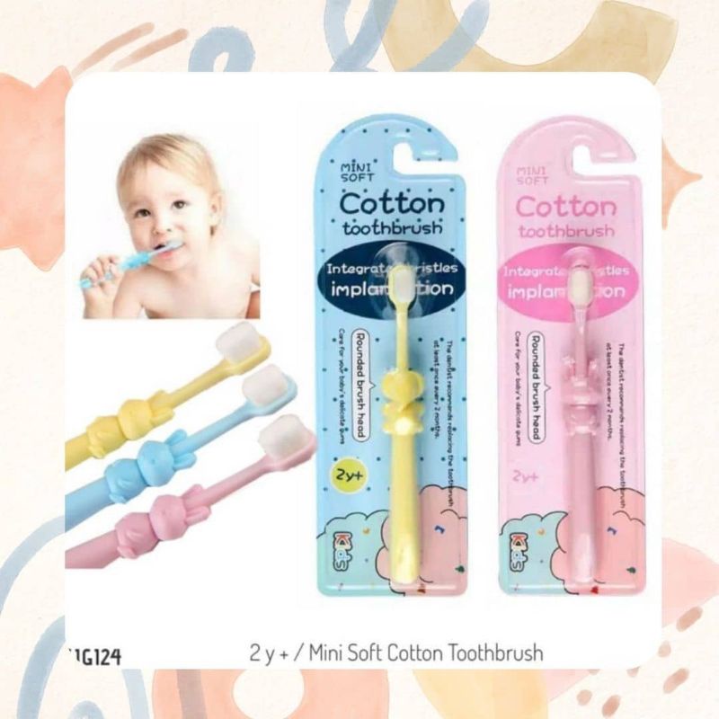 Sikat gigi anak /sikat gigi bayi kartun Elephant 2+ tahun/Cotton Tooth Brush