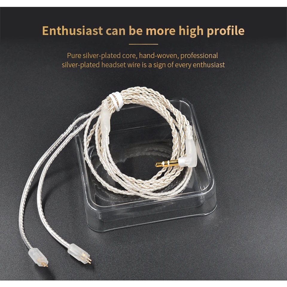 KZ Braided Silver Plated Copper Cable with Mic Kabel KZ ZSN Pro X  ZS10 Pro ZSX ZAX DQ6 EDX Pro ZEX Pro EDS ZAS ASX AS16 AS12