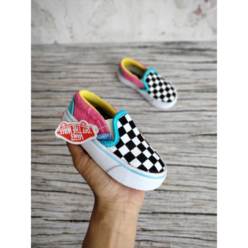 SEPATU ANAK VANS CATUR SLIP ON PREMIUM QUALITY VANS ANAK SLIP ON RAINBOW