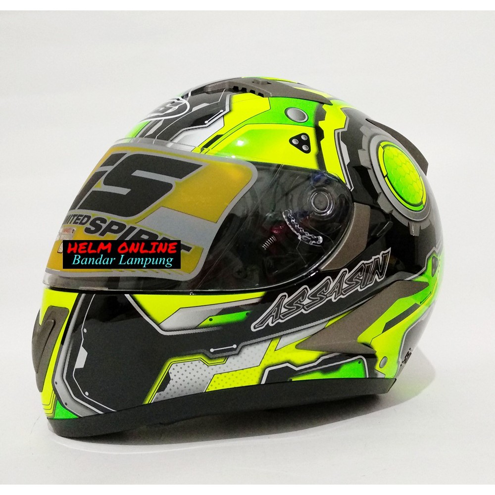 Helm NJS Shadow 806 Motif Ninja Assasin Hitam Hijau Stabilo NOT KYT VENDETTA ZEUS INK MDS