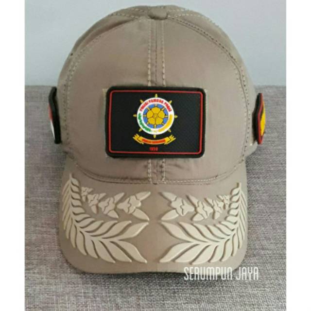 TOPI SATPOL PP PAMEN - TOPI SATPOL PP PAMEN 3 PATCH VELCRO TAN