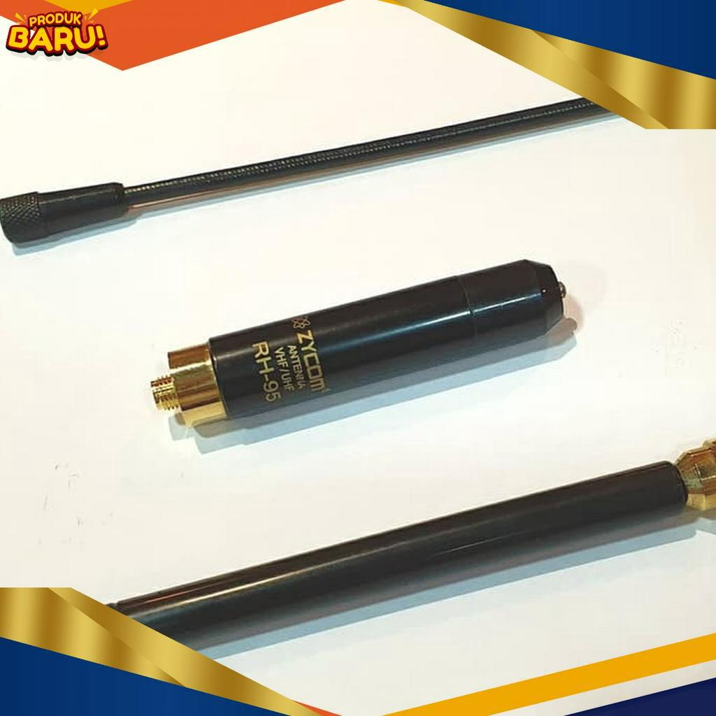 HOT PRODUK Zycom RH95 Antena HT DuaBand BNC Male 2 Pecut Tarik Teleskopik RH95