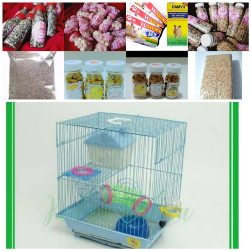 Paket Lengkap Set Kandang tingkat Hamster dapat semua