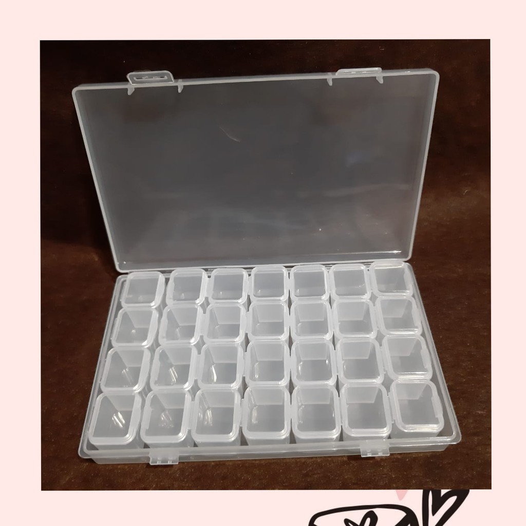KOTAK PLASTIK 28 SEKAT |  KOTAK ORGANIZER | KOTAK PENYIMPANAN NAIL ART