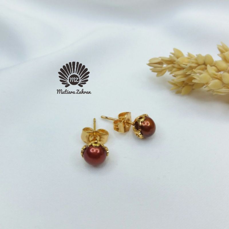 Giwang Mutiara air Tawar Asli Mutiara Lombok