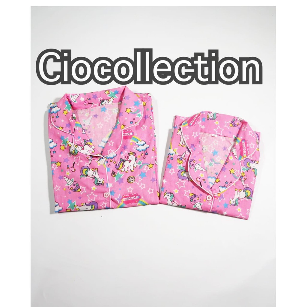 baju tidur ibu dan anak unicorn star cp hp pp