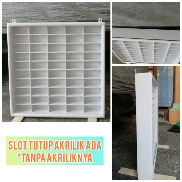 Rak Hot Wheels Kayu isi 50 ADA SLOT/REL AKRILIK