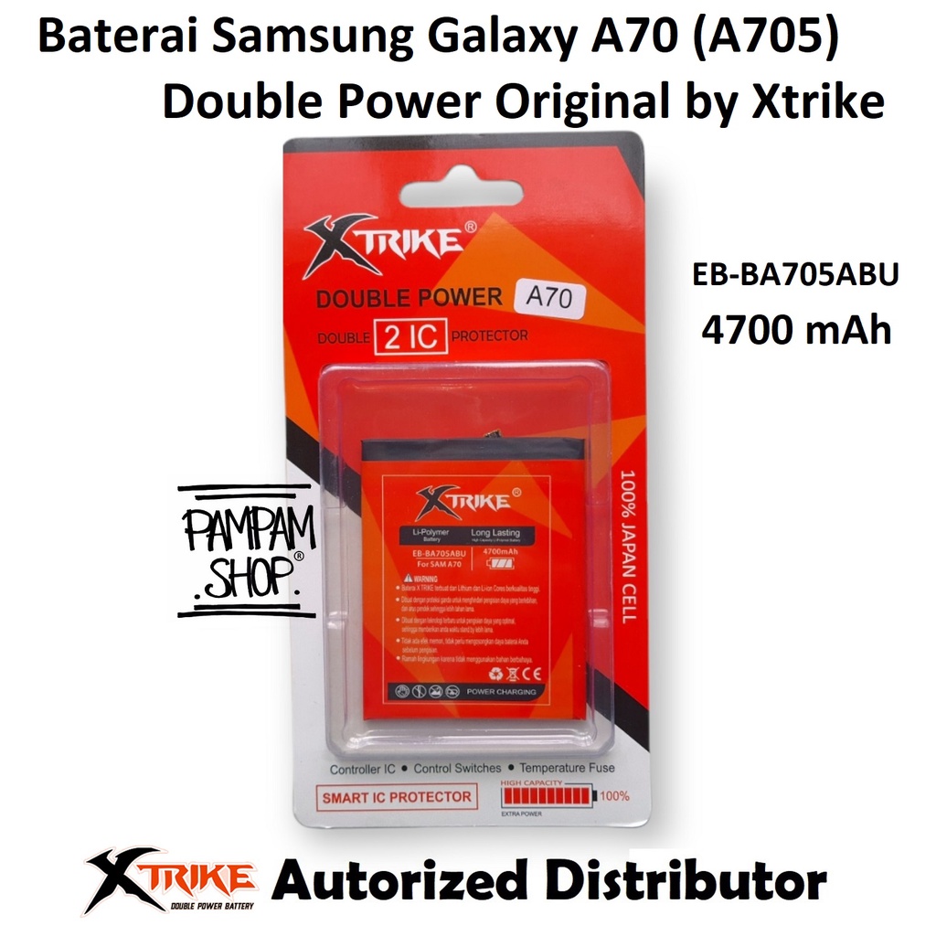 Baterai XTRIKE Double Power Samsung Galaxy A70 A705 Original Batre Batrai Battery Handphone HP Ori