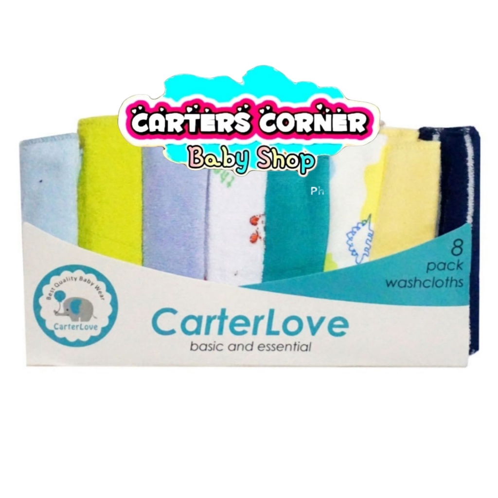 SAPU TANGAN BAYI / WASLAP CLOTH ISI 8 PCS CARTER LOVE