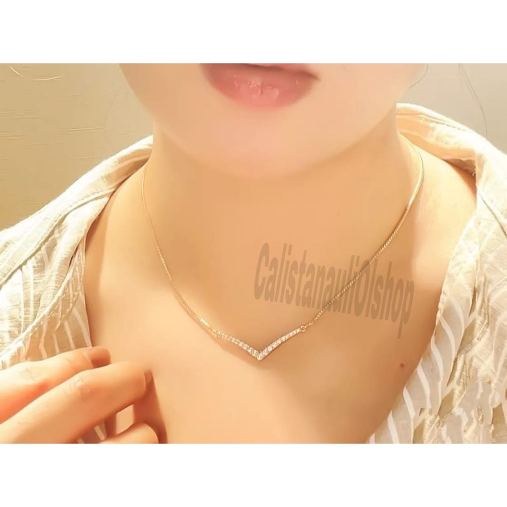 Viral!! TITANIUM KALUNG+GELANG FUJI DIAMOND DESAIN ELEGAN PERHIASAN EMAS KOREA ANTI KARAT DAN ANTI LUNTUR