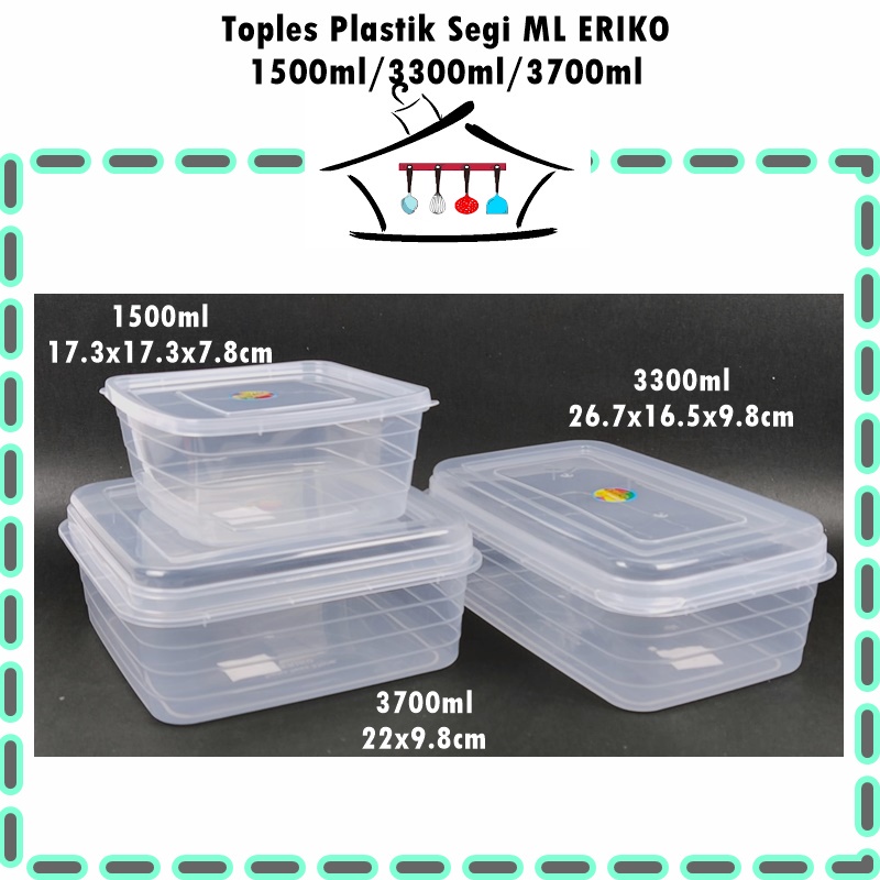 Toples Plastik Segi Swiss ML ERIKO 1500ml/3300ml/3700ml