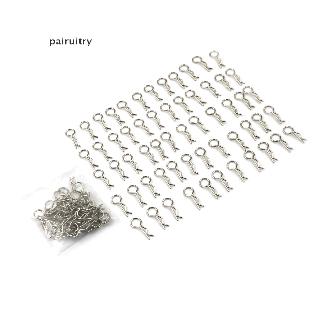 100pcs Klip Pin Shell Badan Bahan Stainless Steel Untuk 1 / 10 1 / 16 RC HSP PRT