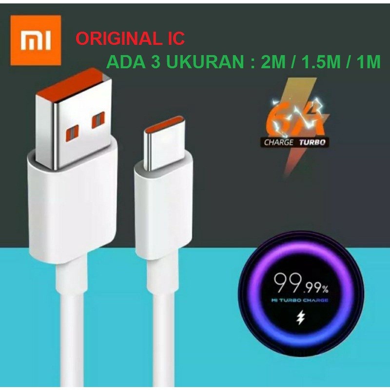 Kabel Data Cable XIAOMI Redmi TURBO Charge Original IC