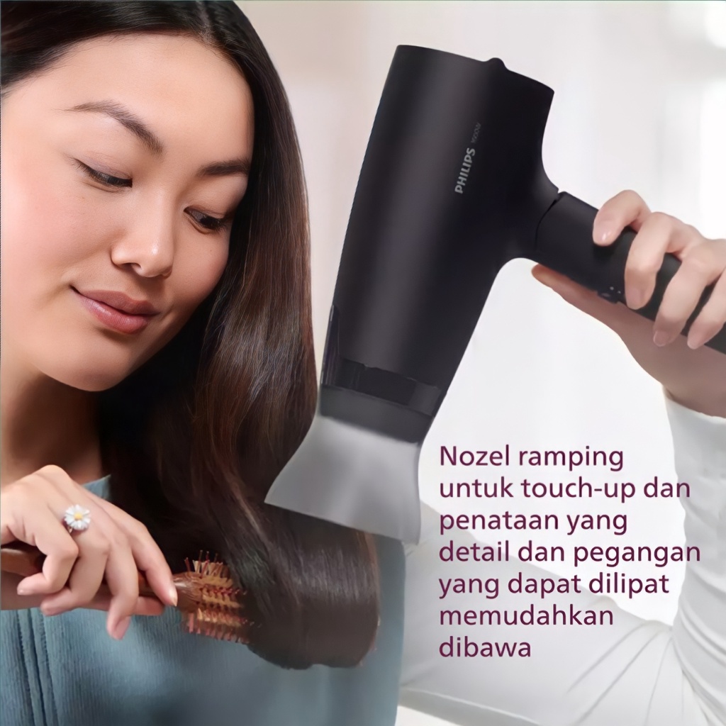 BERKAH OLDSHOP 88 - PHILIPS HAIRDRYER SERIES BHD308 FOLDABLE HAIR DRYER PENGERING RAMBUT HITAM BLACK BHD 308