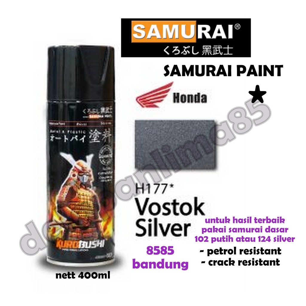 Samurai Paint H177* VOSTOK SILVER / Semprot / Pylox / Pilox / Pilok / Helm / Motor
