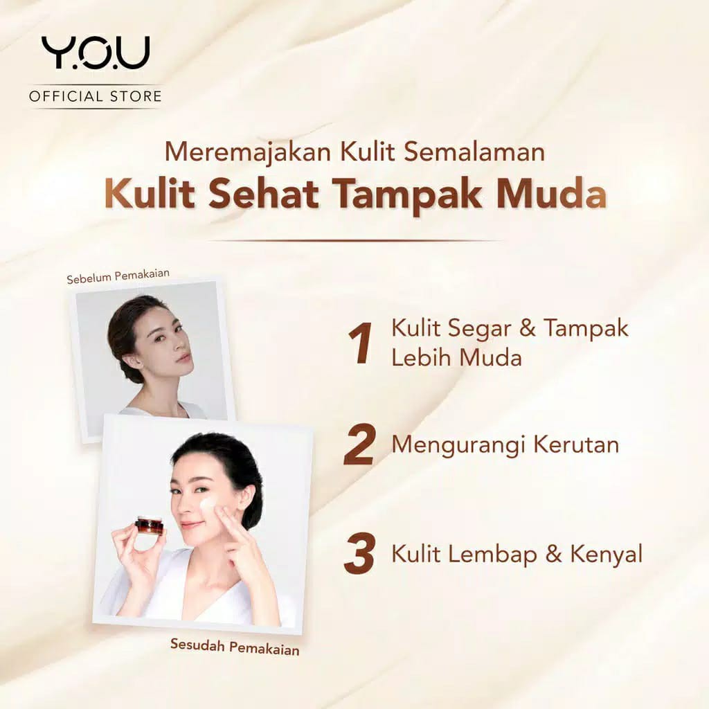 Kosmetik You Golden Age Revitalizing Night Cream / Krim Wajah Malam Hari 18gr