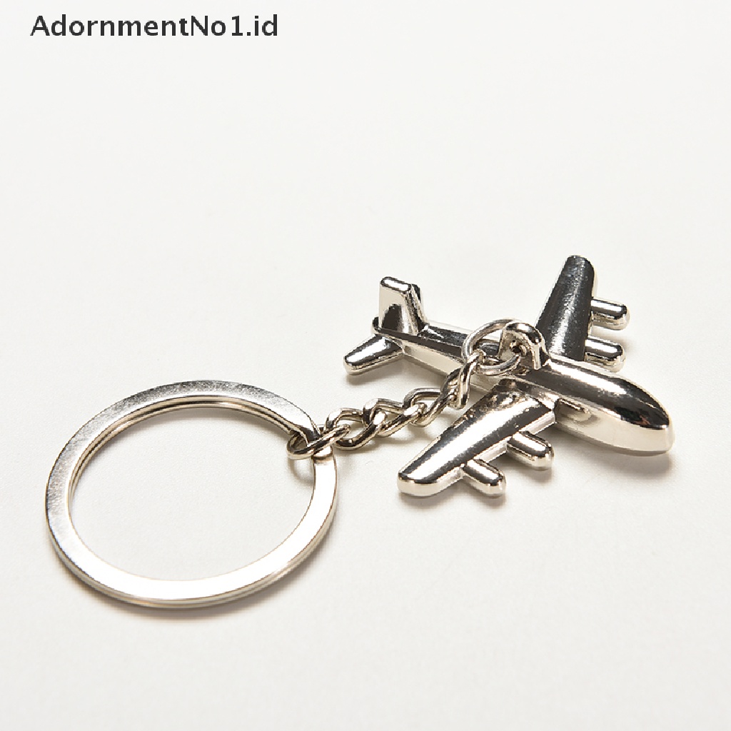 (AdornmentNo1) 1pc Gantungan Kunci Bentuk Pesawat Terbang Mini 3D Bahan Metal Alloy Untuk Hadiah