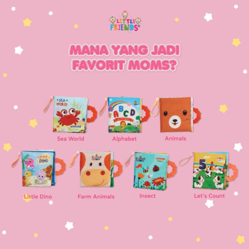 Little Friends Soft Book Teether | Gigitan Bayi Bentuk Buku